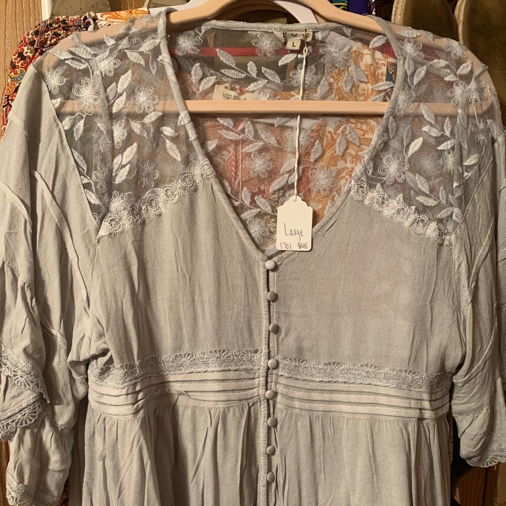 Lace button up blouse